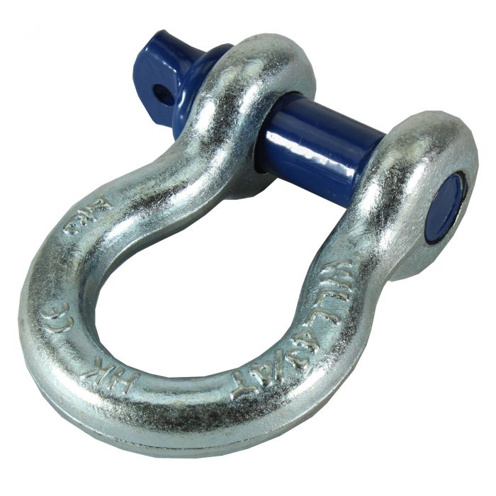 Galvanised 4.75t Blue Pin Tested Shackle with 22mm Pin