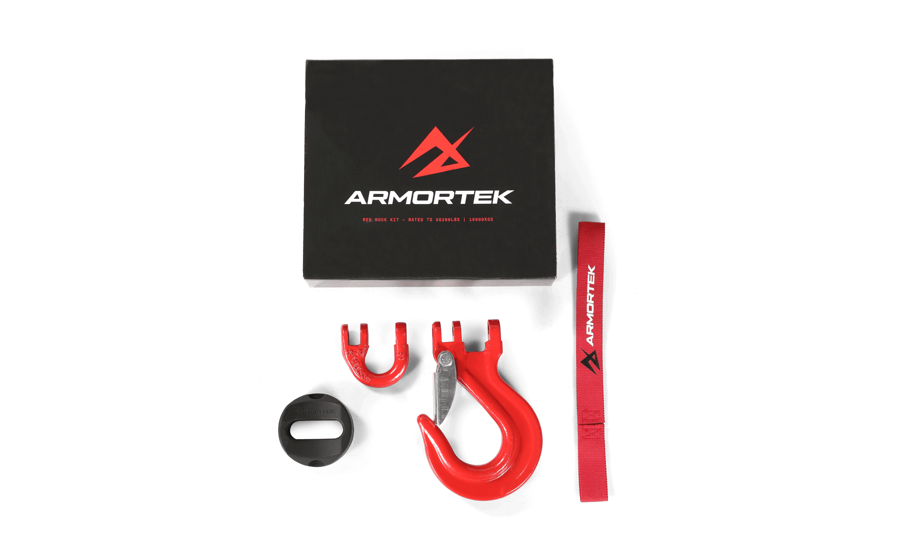 Kit de crochets rouges Armortek pour corde de 14 mm - MBL 16000 kg