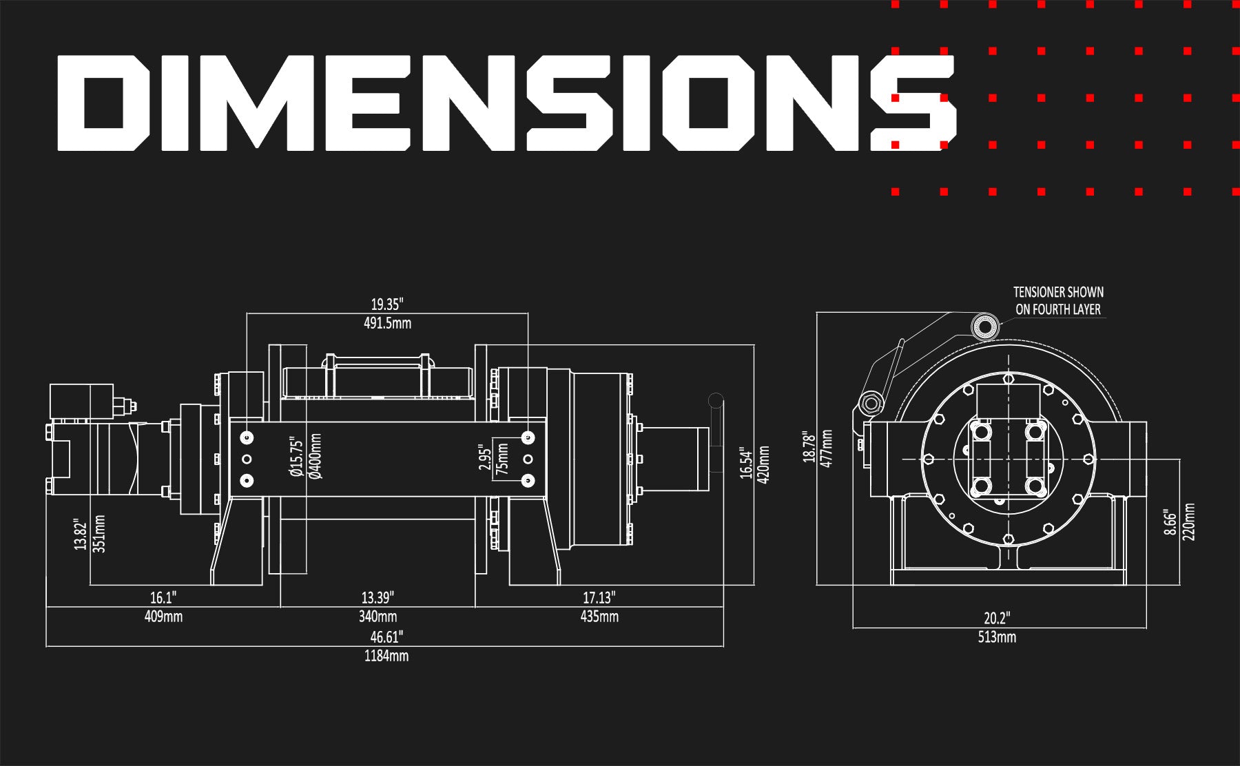 Treuil hydraulique industriel JR 20 tonnes