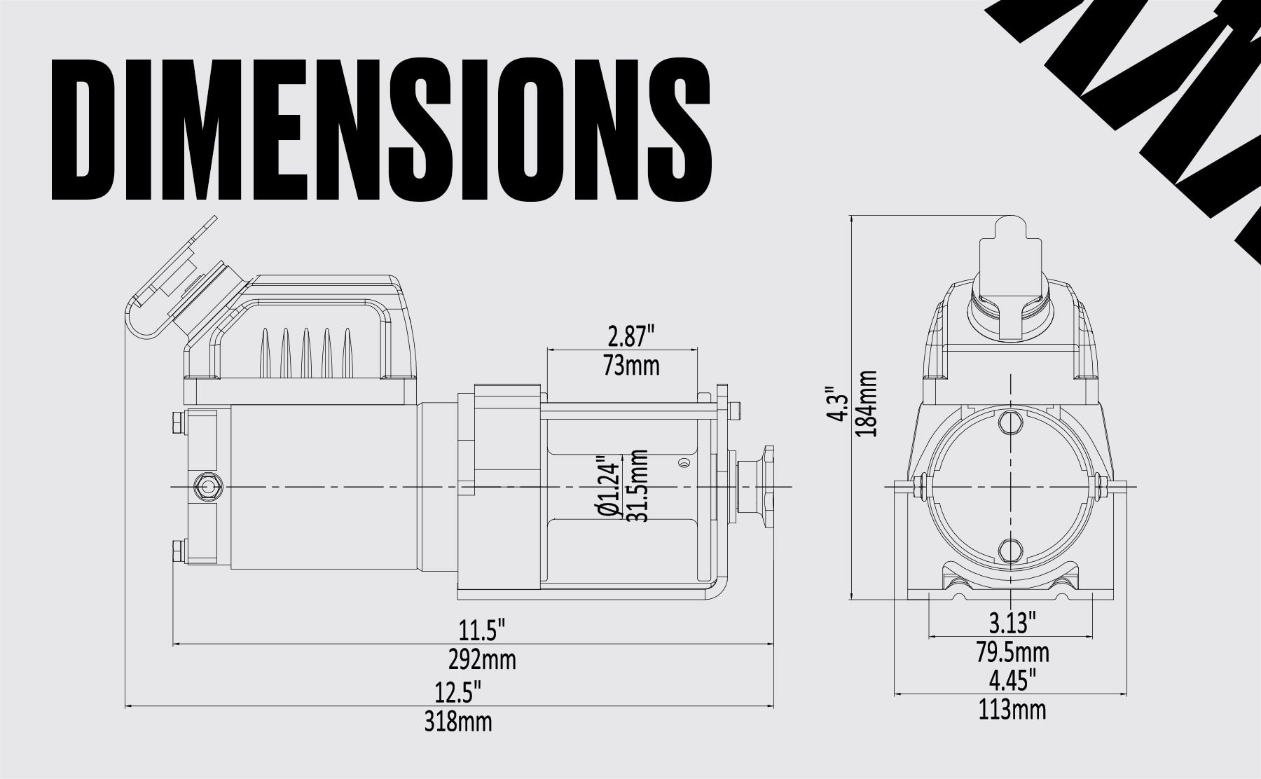 Treuil électrique Ninja 2000 - Câble en acier 24 V