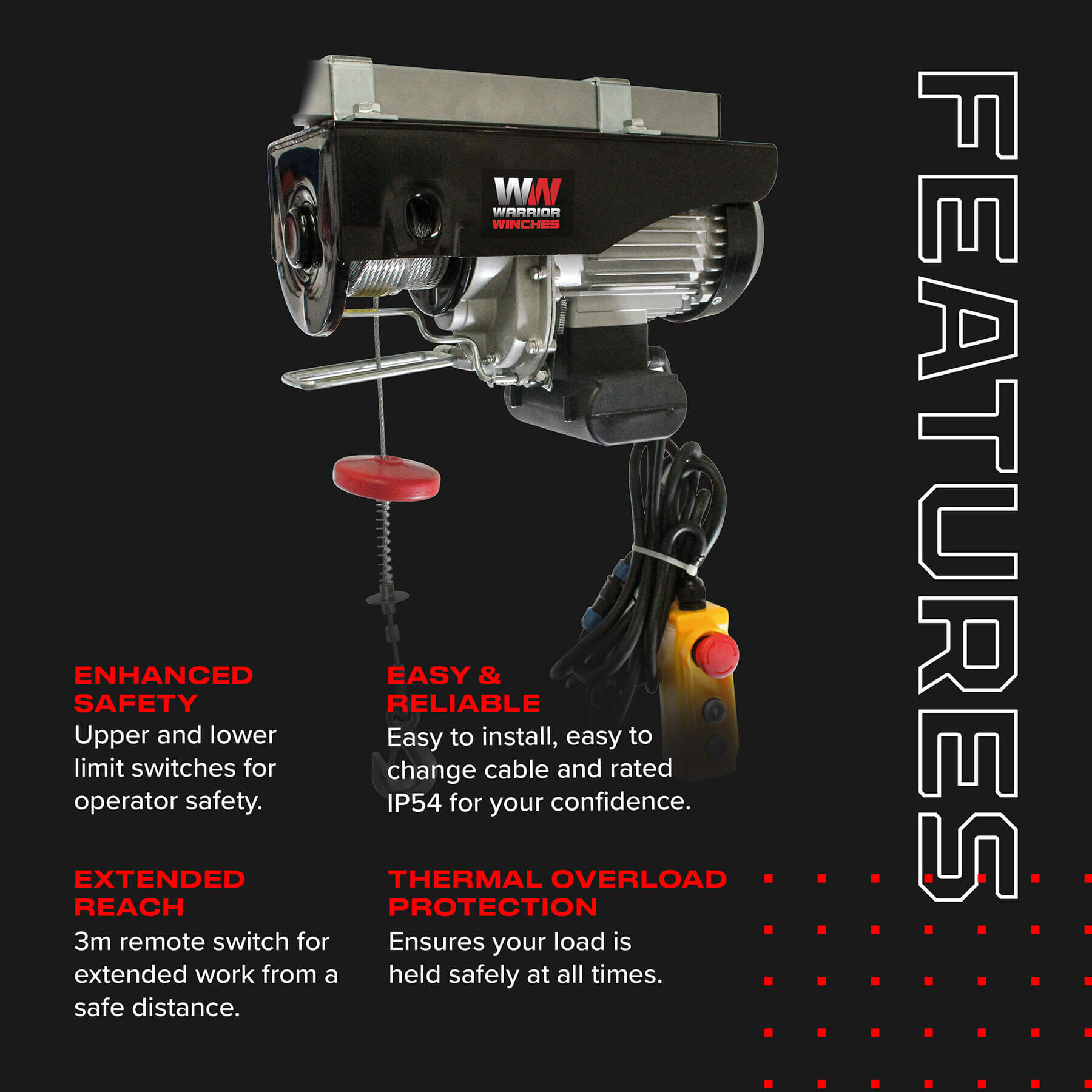 Palan électrique Warrior 500 kg - 240 V
