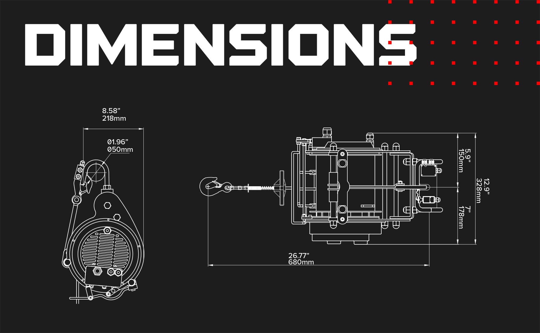 Treuil d'échafaudage Warrior 800 kg - Télécommande pendante 240 V