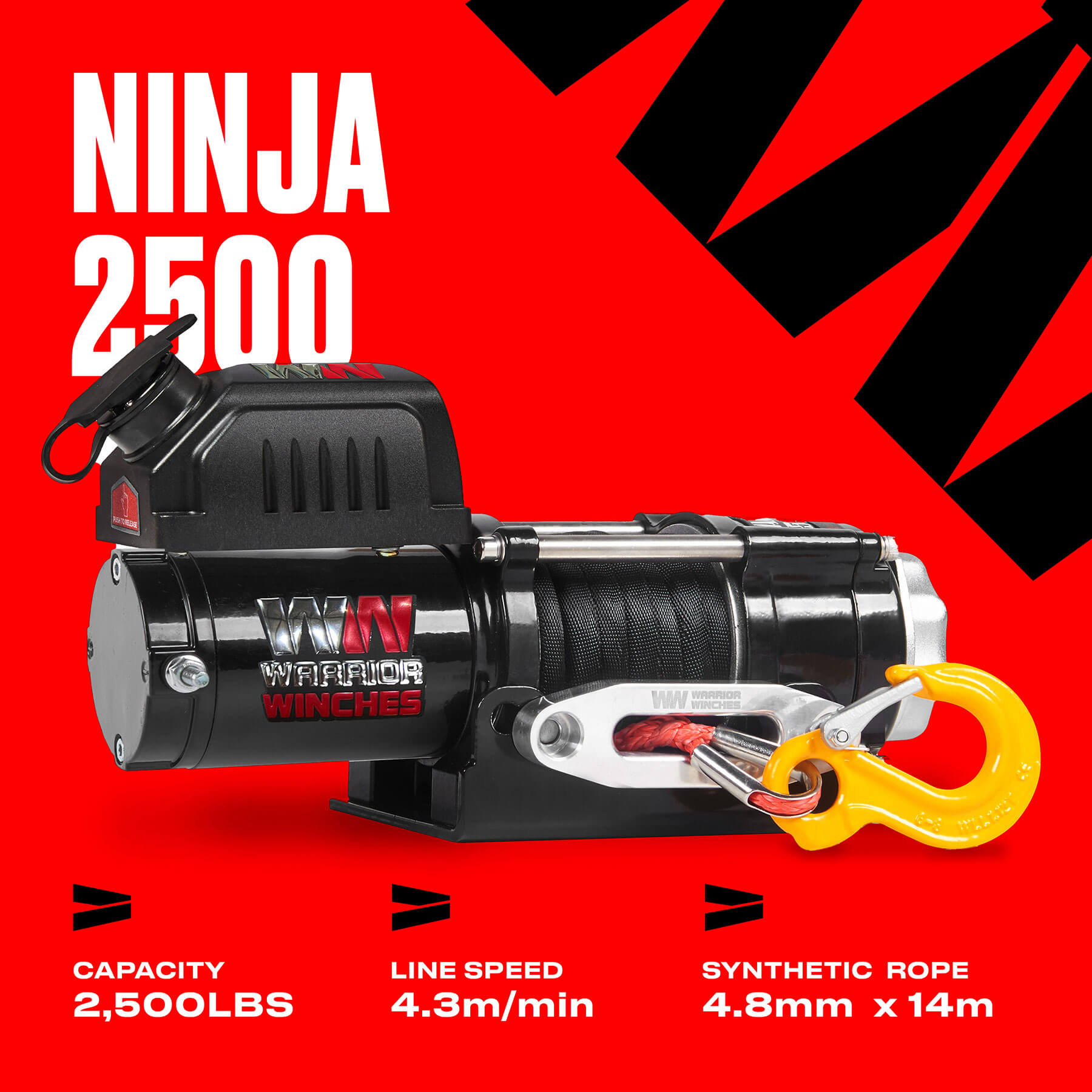 Treuil électrique Ninja 2500 - Corde synthétique 24 V