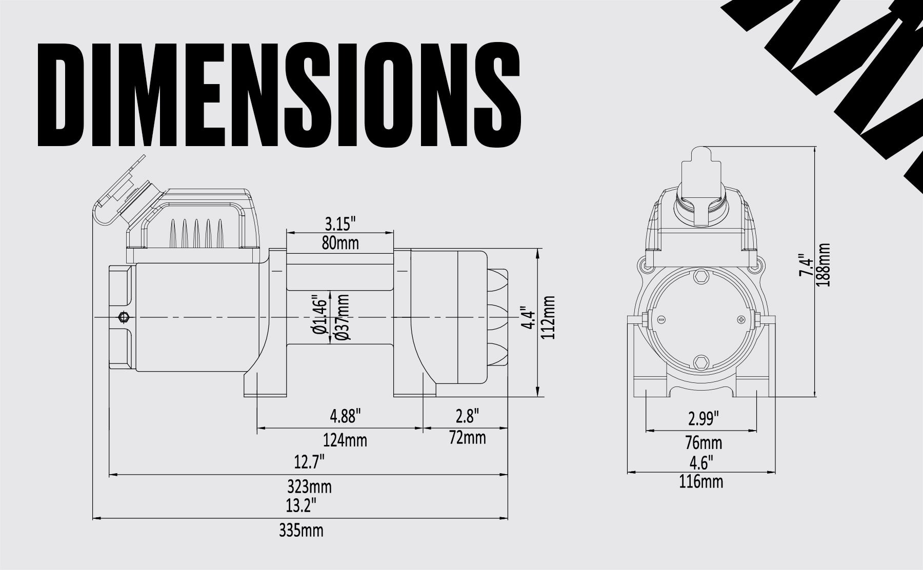 Treuil électrique Ninja 2500 - Corde synthétique 12 V