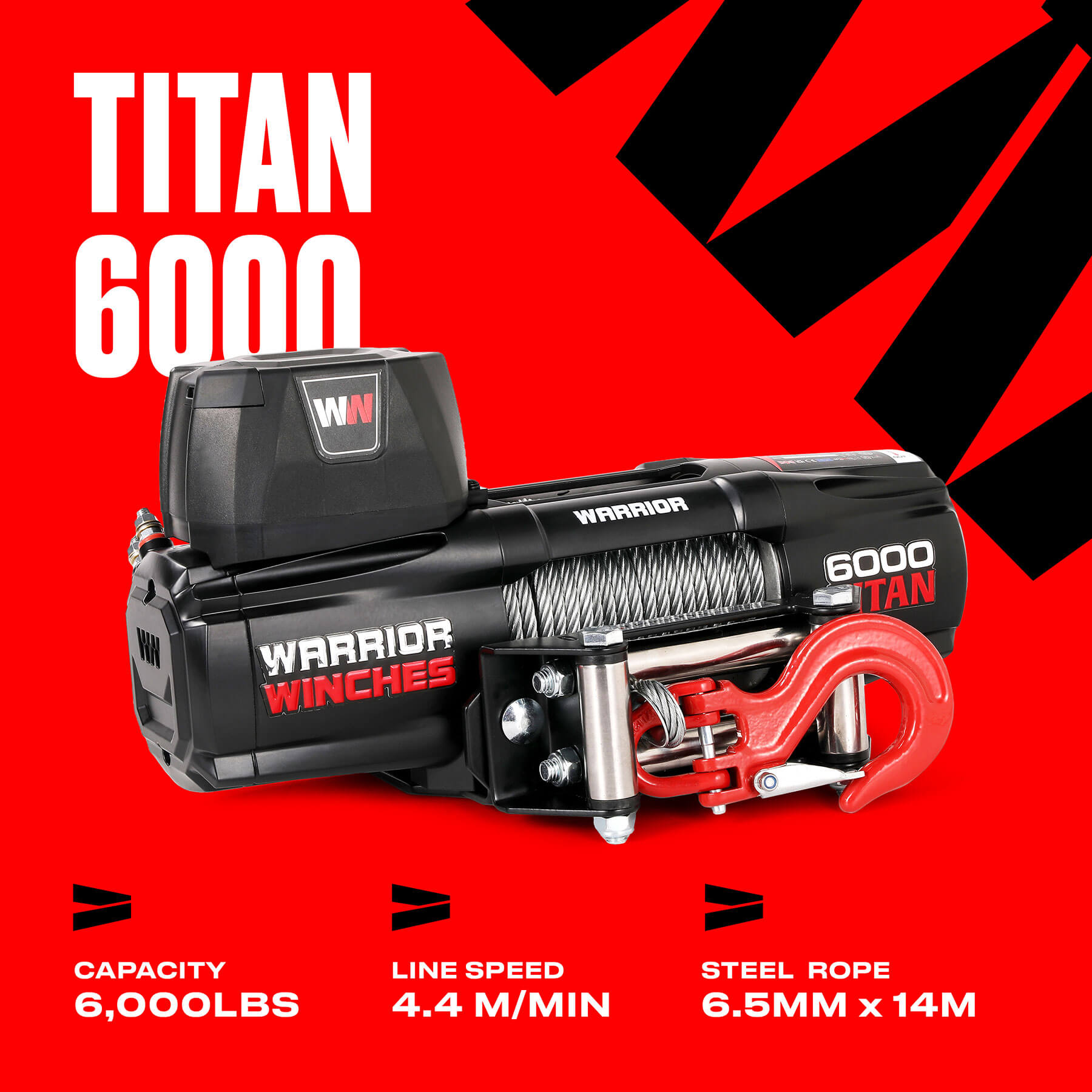 Treuil électrique Titan 6000 lb - Câble en acier 24 V