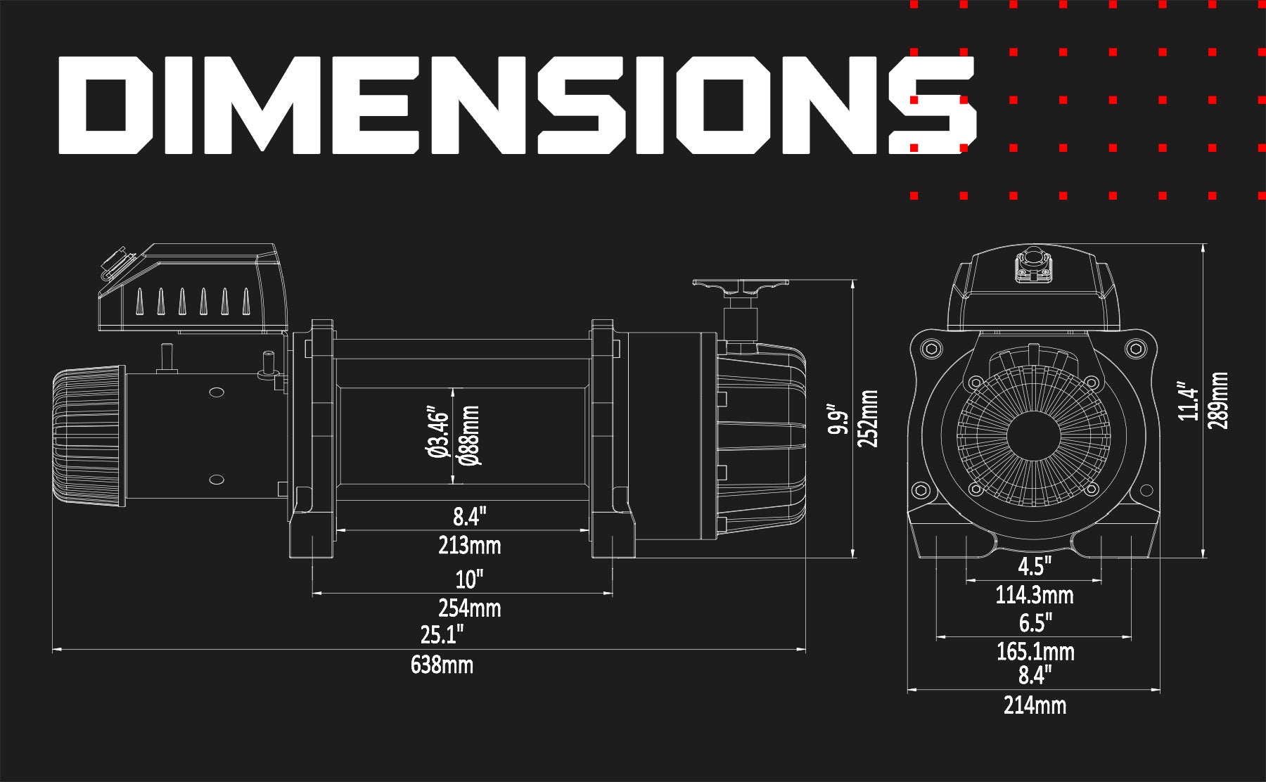 Treuil électrique T1000 22000 - Corde synthétique 24 V