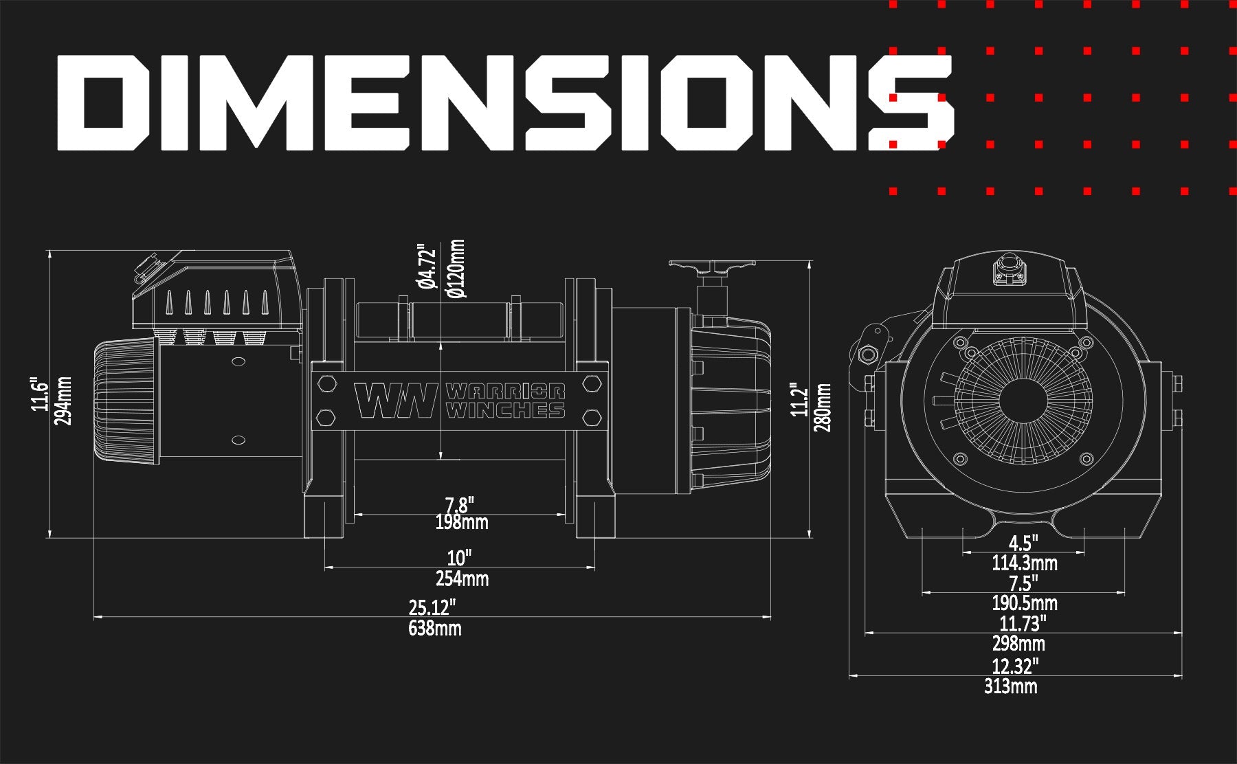 Treuil électrique T1000 25000 - Câble en acier 12 V